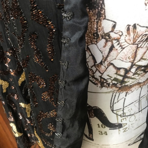 Vintage Giovanni Silk Beaded Blazer, Large - Picture 3 of 9
